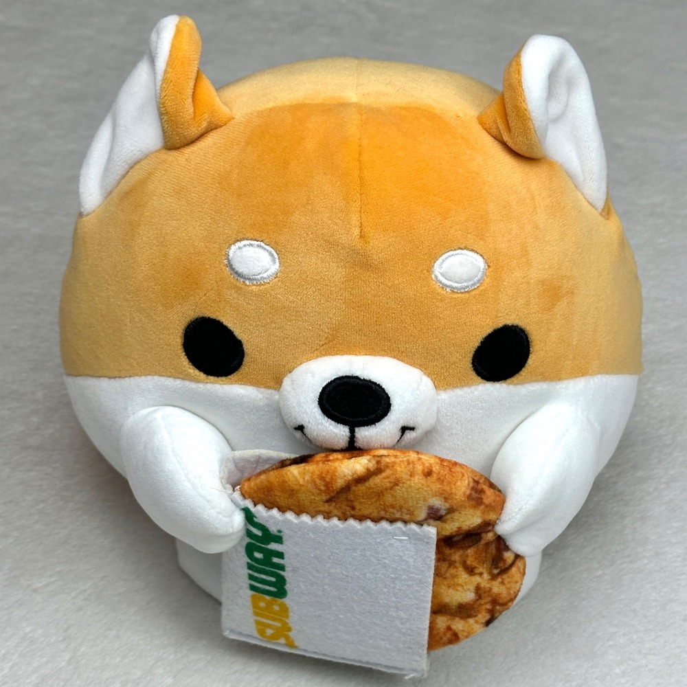 Zuru Shiba Inu Plush Subway Cookie Stuffed Animal Orange White Dog 2024 7 inch